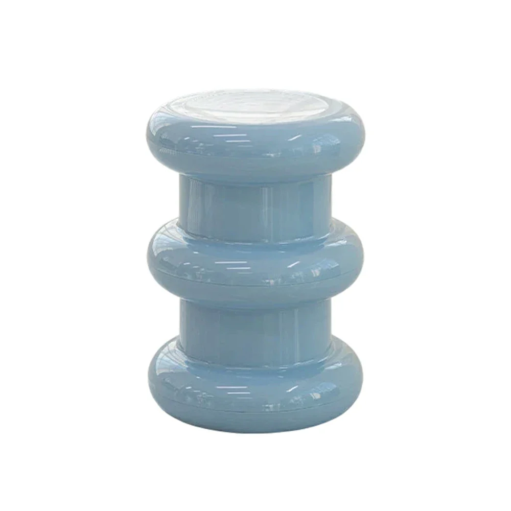 LIVARA Multi-Tier Coffee Table Stool - 2/3-Layer Design, Smooth Rounded Shape, Lightweight & Space-Saving, Modern Home Use - Blue