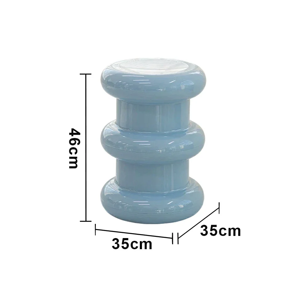 LIVARA Multi-Tier Coffee Table Stool - 2/3-Layer Design, Smooth Rounded Shape, Lightweight & Space-Saving, Modern Home Use - Blue - Image 6