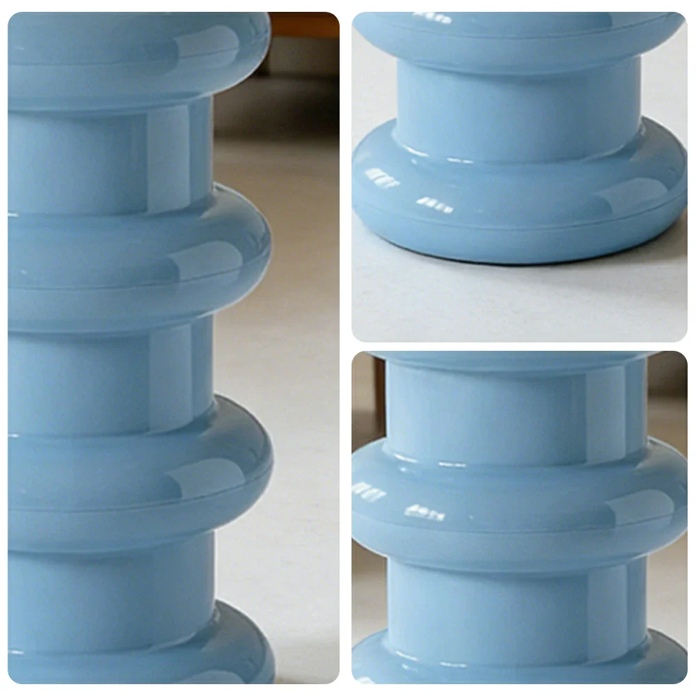 LIVARA Multi-Tier Coffee Table Stool - 2/3-Layer Design, Smooth Rounded Shape, Lightweight & Space-Saving, Modern Home Use - Blue - Image 8