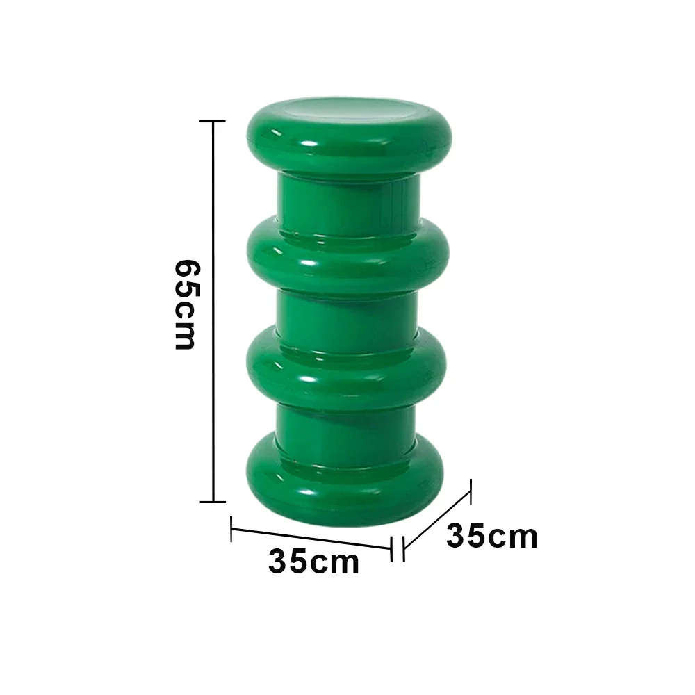 LIVARA Multi-Tier Coffee Table Stool - 2/3-Layer Design, Smooth Rounded Shape, Lightweight & Space-Saving, Modern Home Use - Green - Image 10