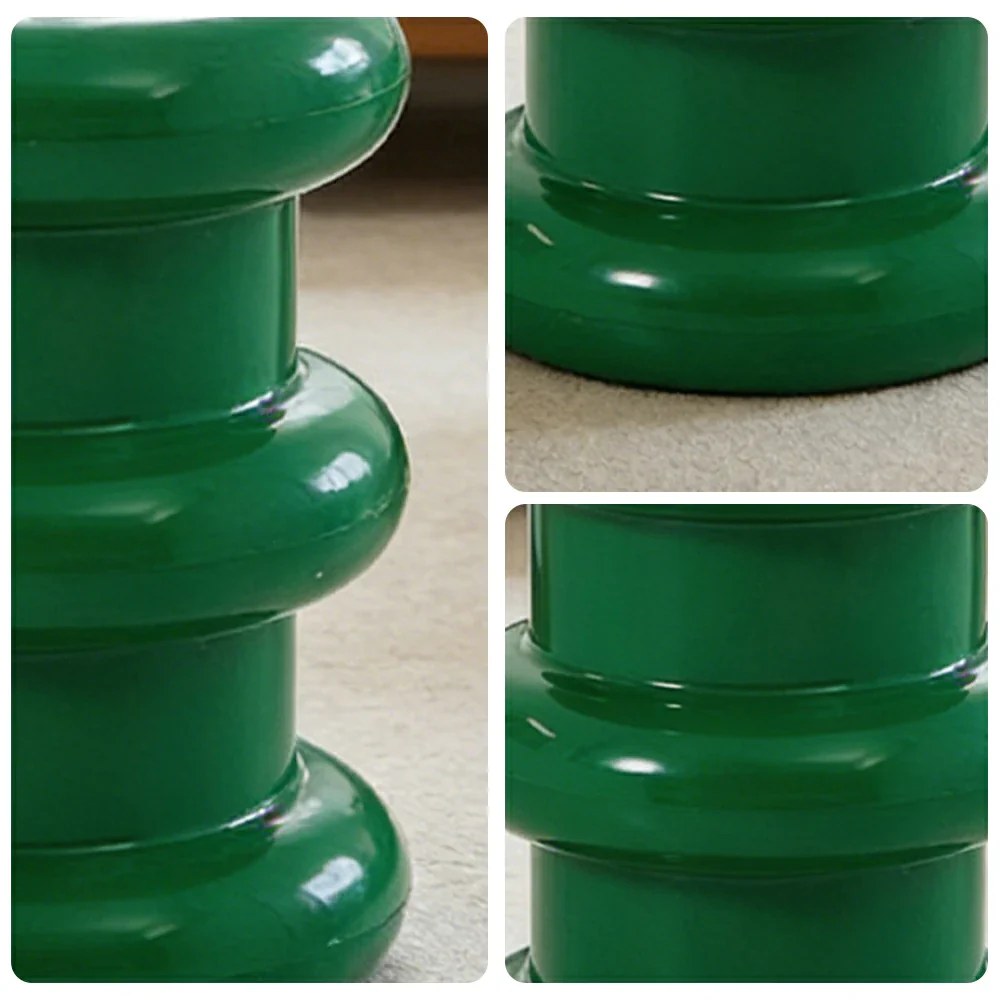 LIVARA Multi-Tier Coffee Table Stool - 2/3-Layer Design, Smooth Rounded Shape, Lightweight & Space-Saving, Modern Home Use - Green - Image 3