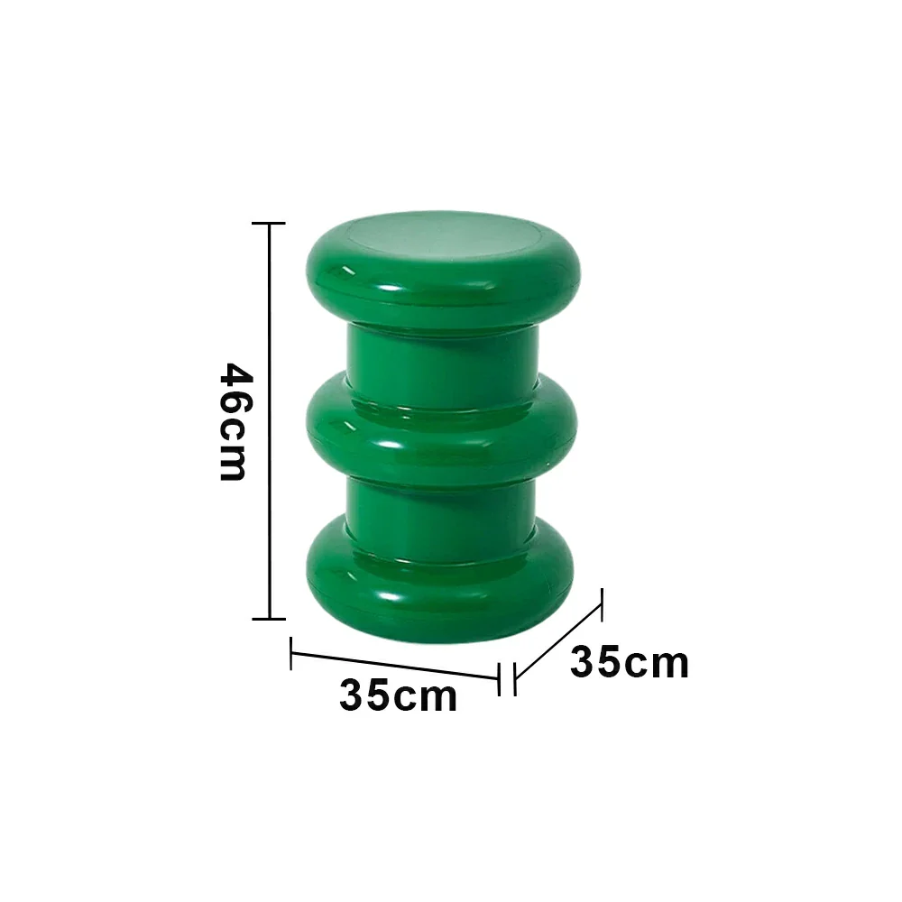 LIVARA Multi-Tier Coffee Table Stool - 2/3-Layer Design, Smooth Rounded Shape, Lightweight & Space-Saving, Modern Home Use - Green - Image 6