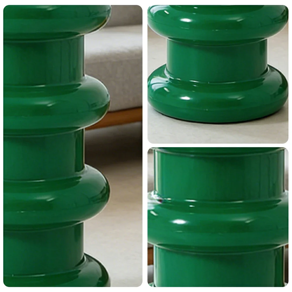 LIVARA Multi-Tier Coffee Table Stool - 2/3-Layer Design, Smooth Rounded Shape, Lightweight & Space-Saving, Modern Home Use - Green - Image 8