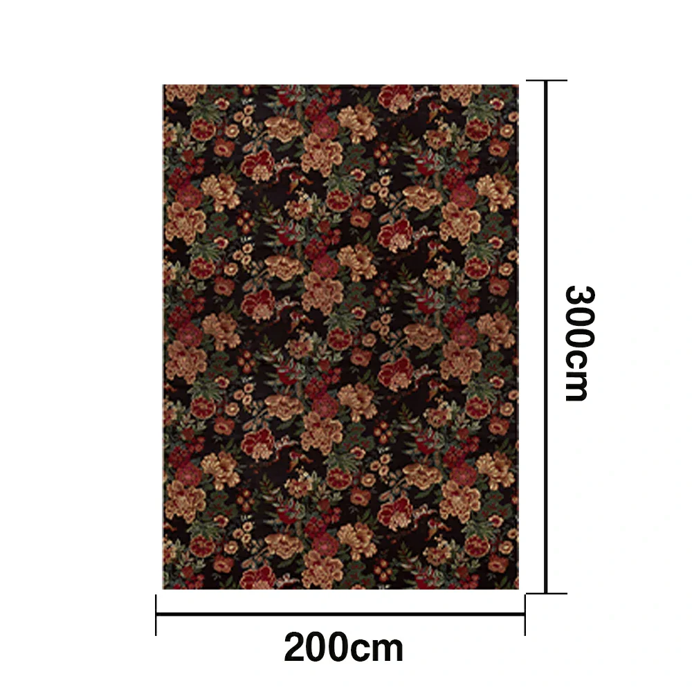 LIVARA 160/200cm Loop-Pile Rug - Upgraded Non-Slip Eco Cotton-Latex Backing - Vintage Floral Design, Rich Bloom Pattern, Soft & Durable - Red Floral - Image 6