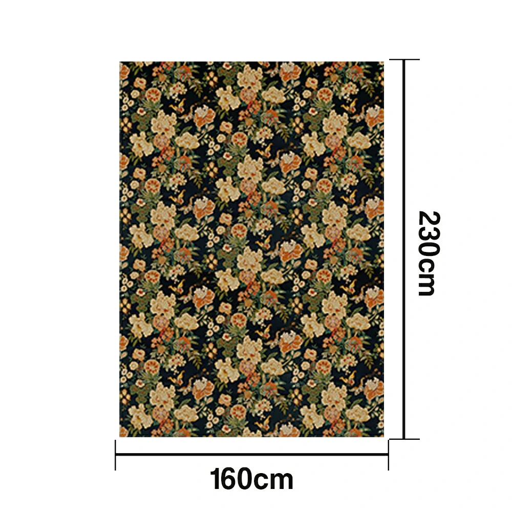 LIVARA 160/200cm Loop-Pile Rug - Upgraded Non-Slip Eco Cotton-Latex Backing - Elegant Border Frame, Classic Vintage Floral Pattern, Soft & Durable - Yellow Floral Border - Image 5