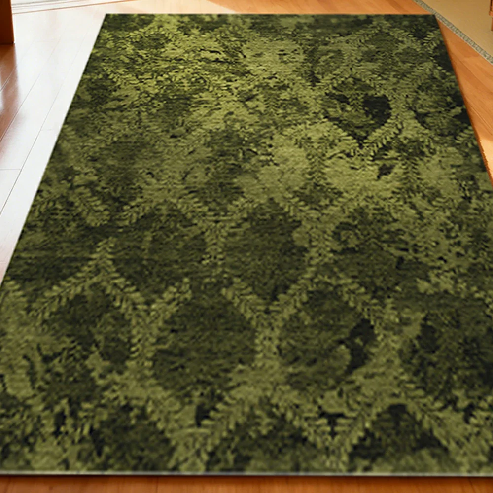 LIVARA 160/200cm Loop-Pile Rug - Non-Slip Eco Cotton-Latex Backing, Soft & Durable, Easy to Clean - Fern Moss Green - Image 3