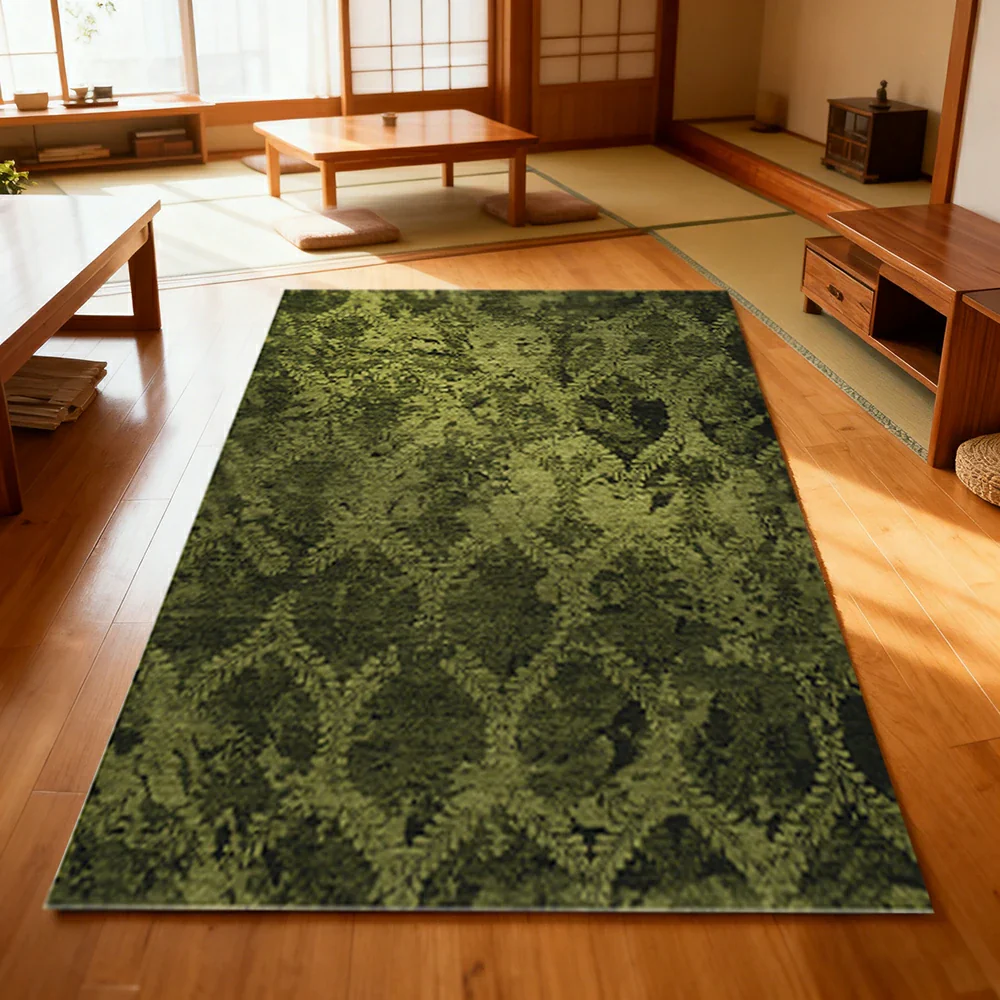 LIVARA 160/200cm Loop-Pile Rug - Non-Slip Eco Cotton-Latex Backing, Soft & Durable, Easy to Clean - Fern Moss Green - Image 4