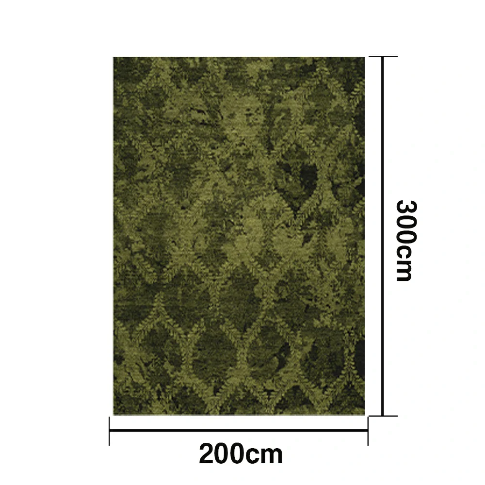 LIVARA 160/200cm Loop-Pile Rug - Non-Slip Eco Cotton-Latex Backing, Soft & Durable, Easy to Clean - Fern Moss Green - Image 6