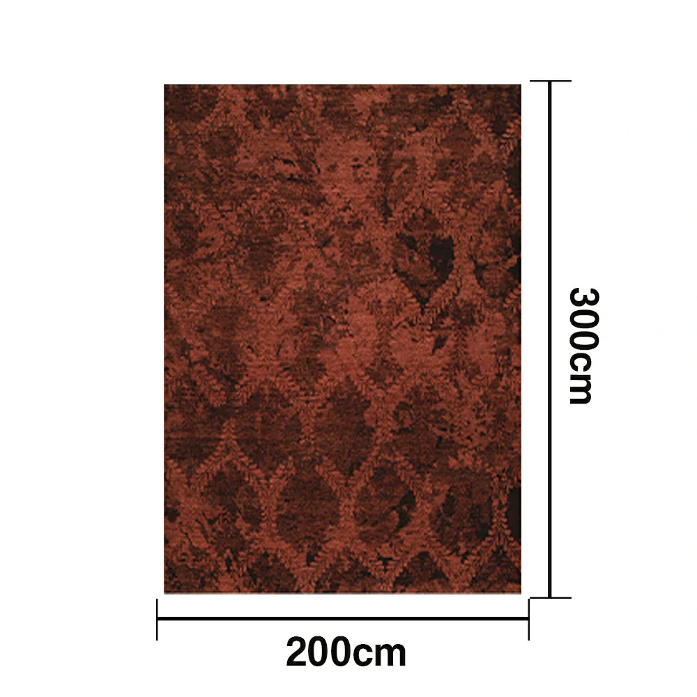 LIVARA 160/200cm Loop-Pile Rug - Non-Slip Eco Cotton-Latex Backing, Soft & Durable, Easy to Clean - Fern Wine Red - Image 6