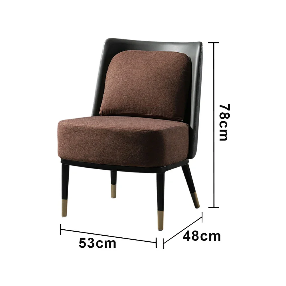 LIVARA Modern Accent Lounge Chair - Fine Linen Upholstery with Contrast Backrest, Deep Cushioned Seat, Compact Statement Design - Brown Linen & Dark Grey - Image 5