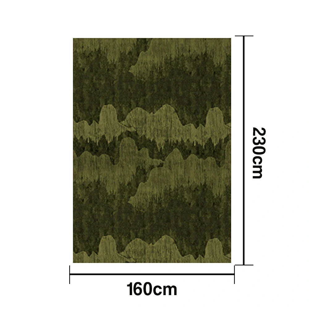 LIVARA 160/200cm Nature-Wave Loop-Pile Rug - Non-Slip Eco Cotton-Latex Backing, Soft & Durable, Easy to Clean - Forest Green - Image 5