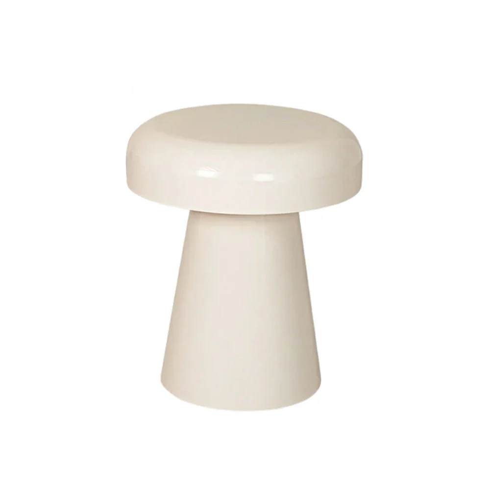 LIVARA Modern Side Table - Compact Metal Design, Smooth Gloss Finish, Stable Base for Living Room & Home Office, 46cm Height - White
