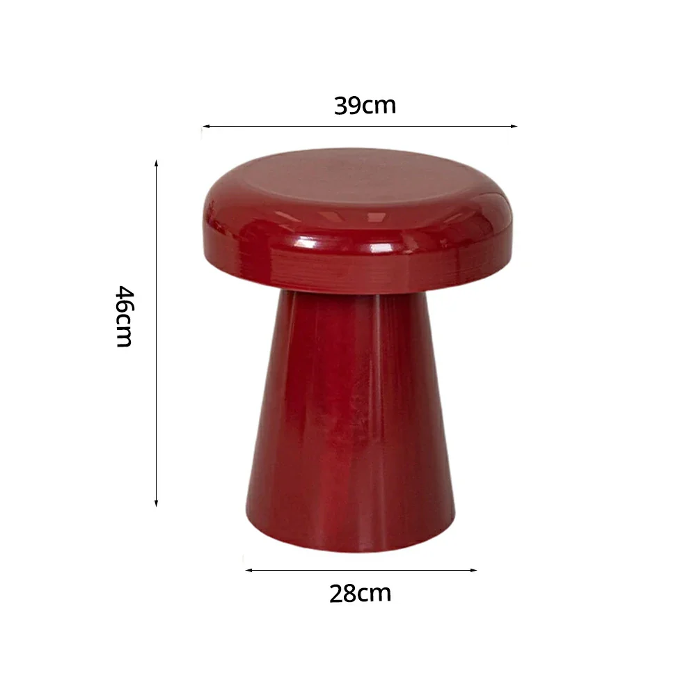 LIVARA Modern Side Table - Compact Metal Design, Smooth Gloss Finish, Stable Base for Living Room & Home Office, 46cm Height - Red - Image 5