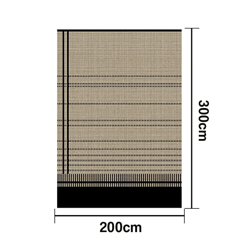 LIVARA 160/200cm Modern Striped Loop-Pile Rug - Upgraded Non-Slip Eco Cotton-Latex Backing - Waterproof, Stain-Resistant, Soft & Durable - Black Beige - Image 6