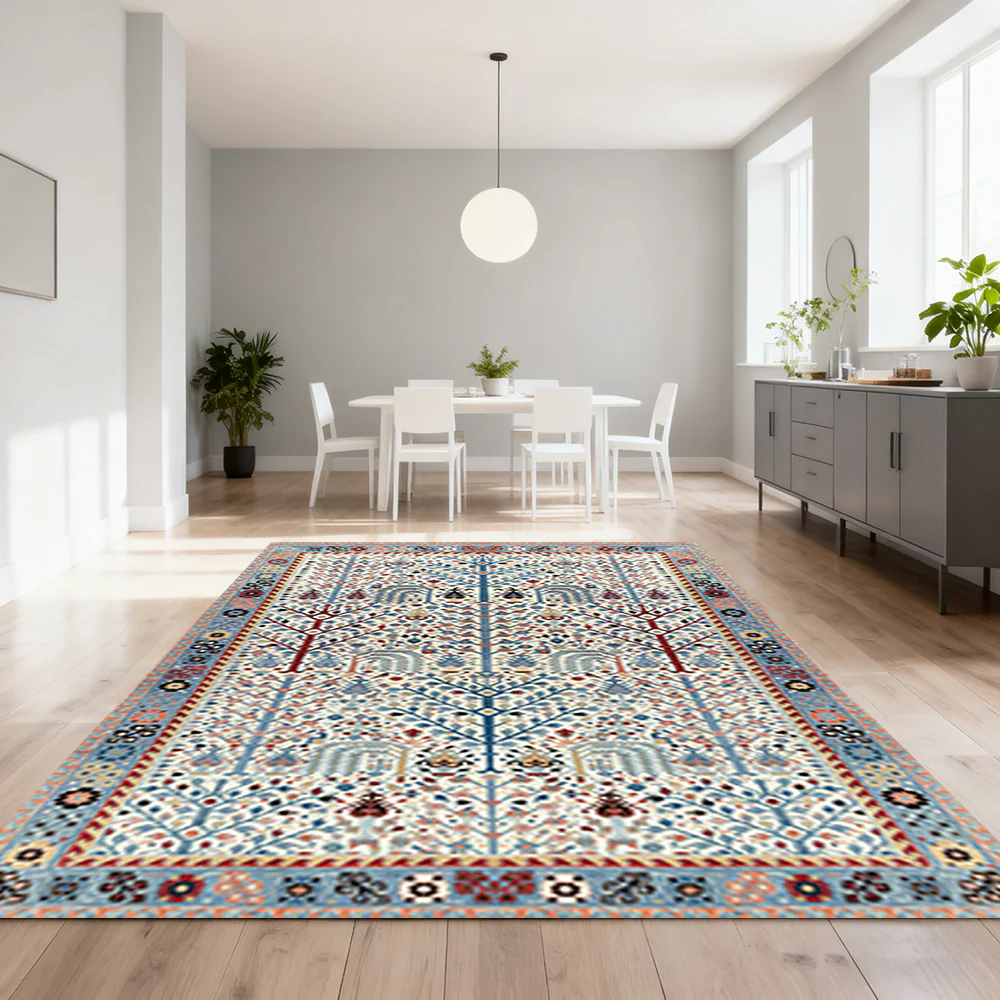 LIVARA 160/200cm Persian Gabbeh Pattern Loop-Pile Rug - Non-Slip Eco Cotton-Latex Backing - Waterproof, Stain-Resistant, Soft & Durable - Image 2