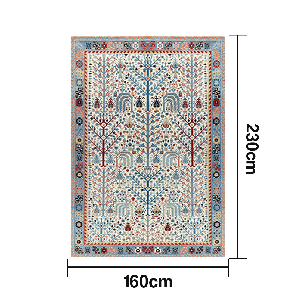LIVARA 160/200cm Persian Gabbeh Pattern Loop-Pile Rug - Non-Slip Eco Cotton-Latex Backing - Waterproof, Stain-Resistant, Soft & Durable - Image 5