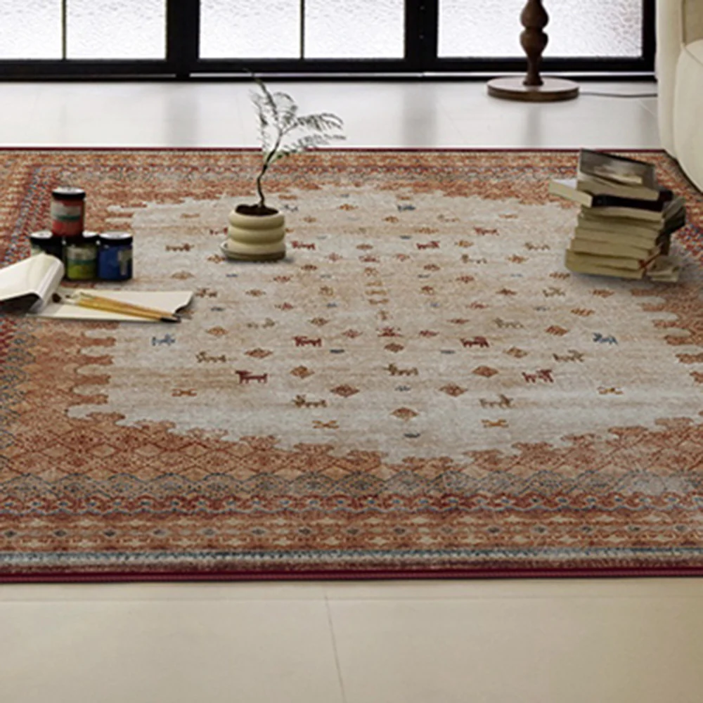 LIVARA 160/200cm Gabbeh Vintage Loop-Pile Rug - Non-Slip Eco Cotton-Latex Backing - Waterproof, Stain-Resistant, Soft & Durable - Brown Multi-Color - Image 3