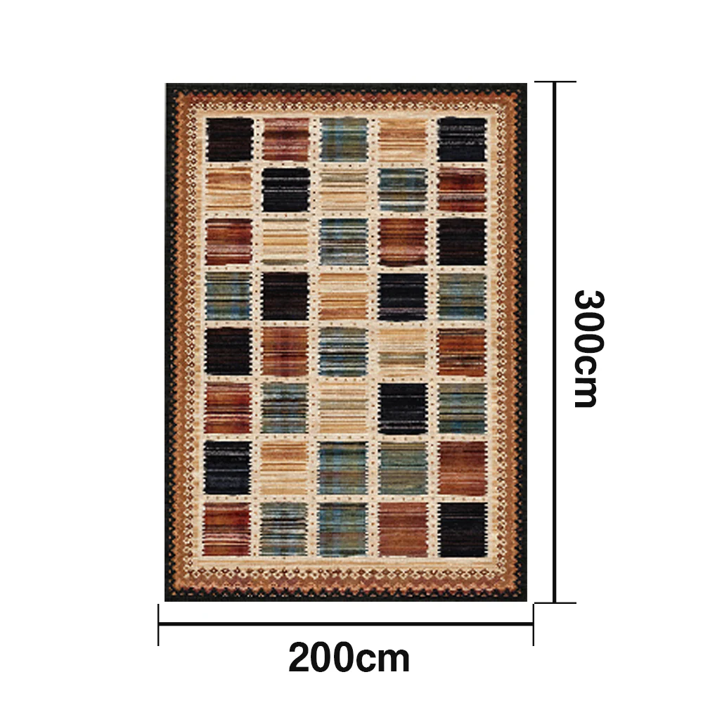 LIVARA 160/200cm Gabbeh Checkered Loop-Pile Rug - Non-Slip Eco Cotton-Latex Backing - Waterproof, Stain-Resistant, Soft & Durable - Image 6