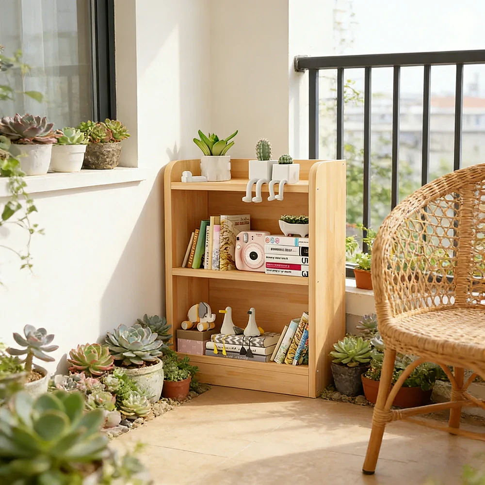LIVARA Solid Wood 2-Tier Toy Storage Cabinet 60/80cm - Child-Safe Rounded Edges, Space-Saving Open Shelves, Eco-Friendly Kids Organiser - Natural Wood - Image 4