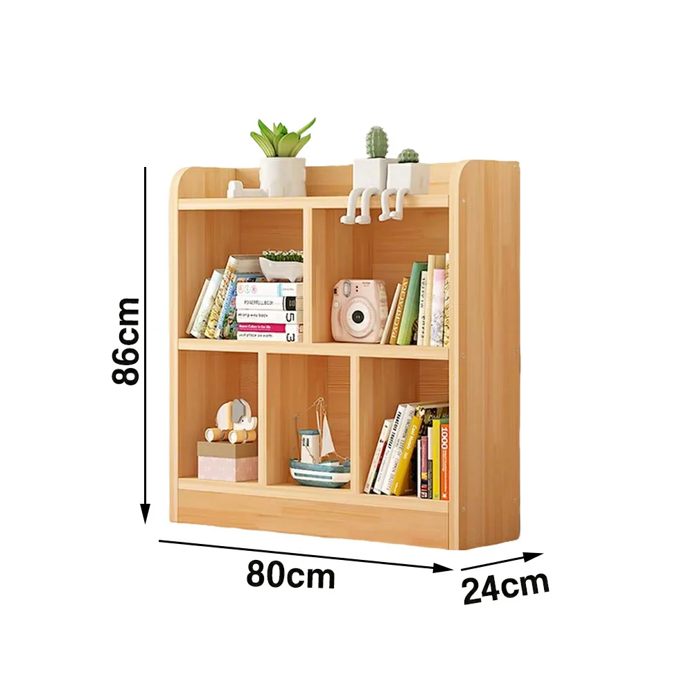 LIVARA Solid Wood 2-Tier Toy Storage Cabinet 60/80cm - Child-Safe Rounded Edges, Space-Saving Open Shelves, Eco-Friendly Kids Organiser - Natural Wood - Image 9