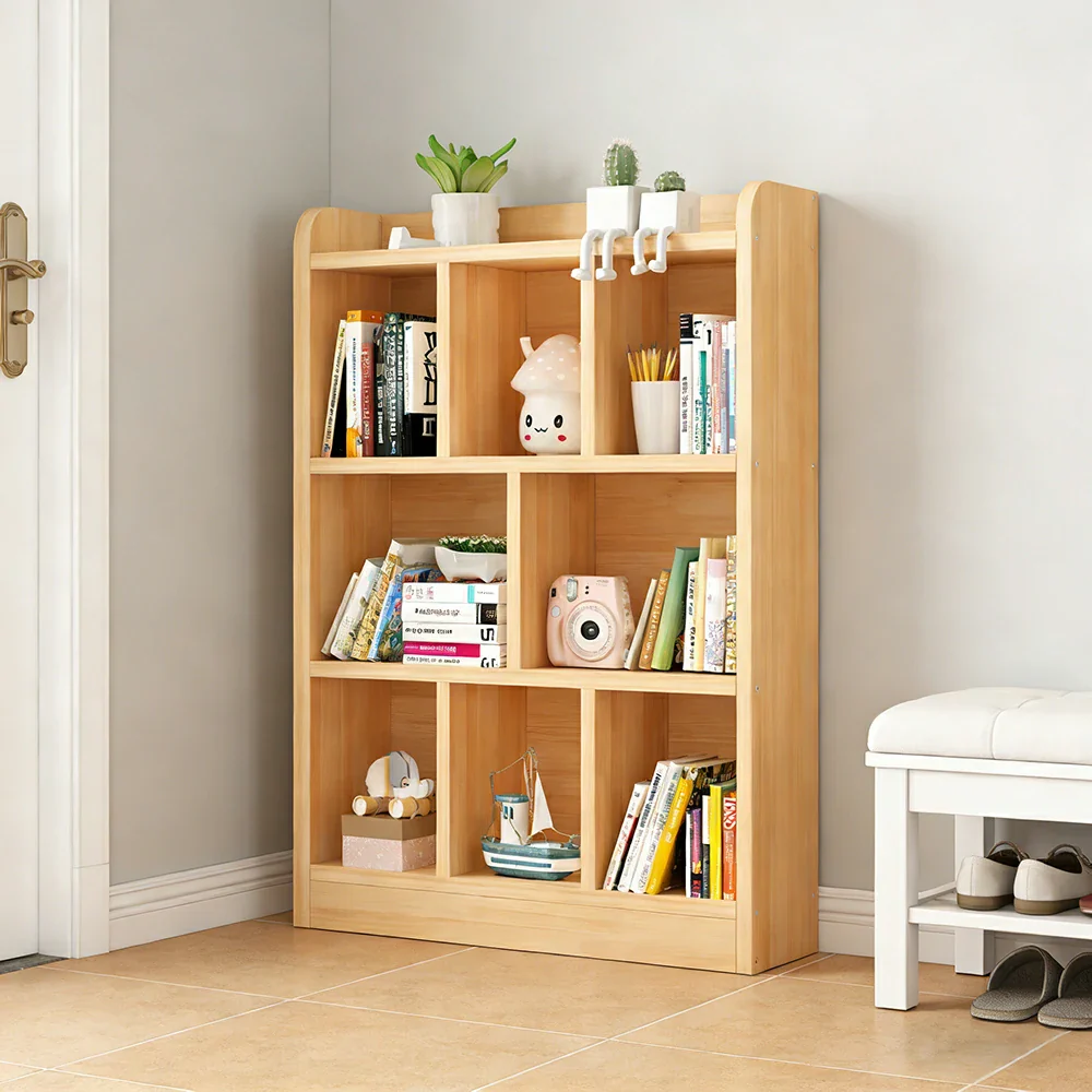 LIVARA Solid Wood 3-Tier Toy Storage Cabinet 60/80cm - Large Capacity Shelves, Child-Safe Rounded Edges, Space-Saving Kids Organiser - Natural Wood - Image 7