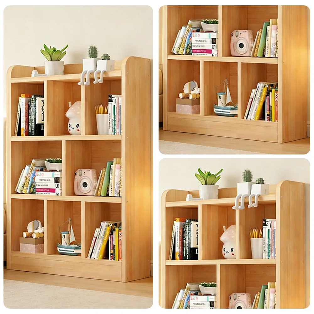 LIVARA Solid Wood 3-Tier Toy Storage Cabinet 60/80cm - Large Capacity Shelves, Child-Safe Rounded Edges, Space-Saving Kids Organiser - Natural Wood - Image 8
