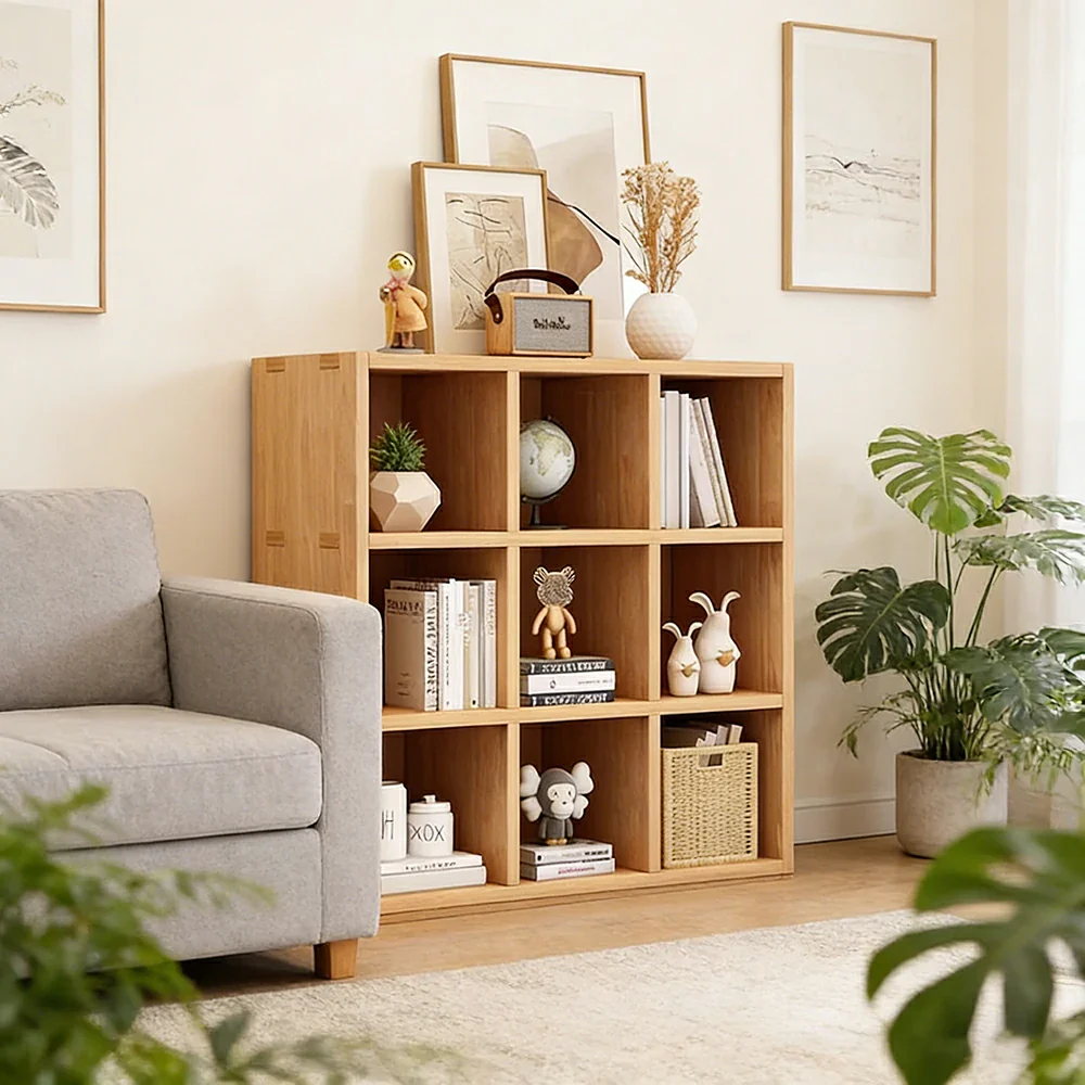 LIVARA Solid Wood 3-Tier Storage Shelf - Large Capacity Open Cubby Design, Space-Saving Home & Kids Organiser - Natural Wood - Image 7