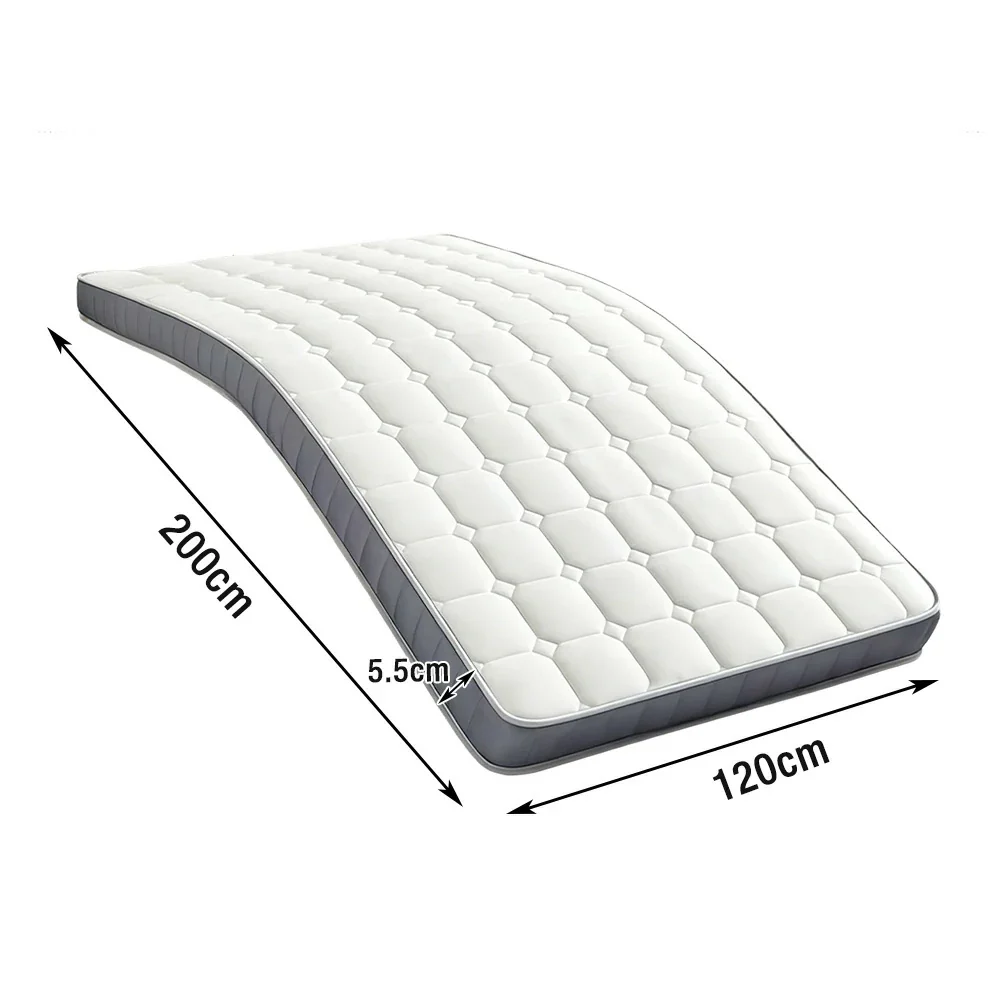 LIVARA Latex Memory Foam Mattress 120/150/180cm - 5.5cm Thick, Resilient Support, Breathable Cotton Cover, Antibacterial Milk Silk, Non-Slip Base - White - Image 6