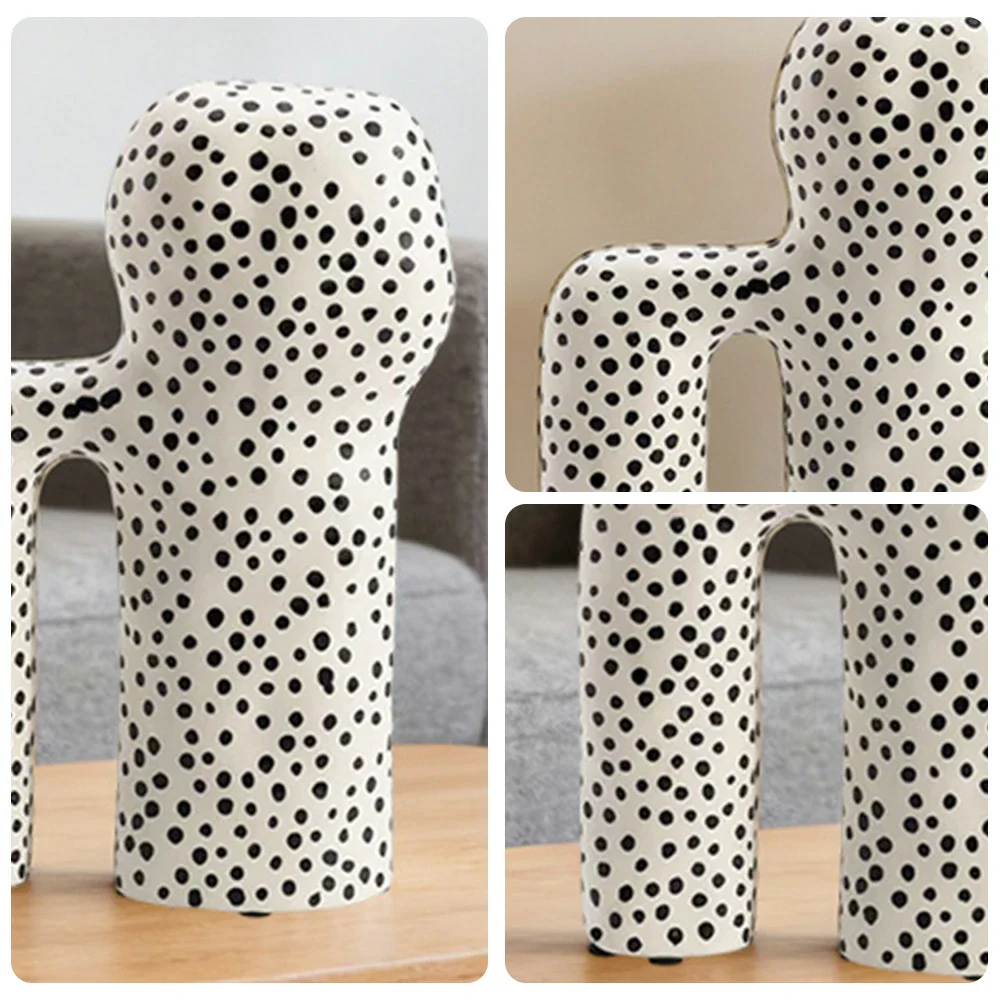 LIVARA Ceramic Decorative Ornament Light Art Sculpture Modern Artistic Display Matte Ceramic Handcrafted Stone-Texture Design - White - Image 3