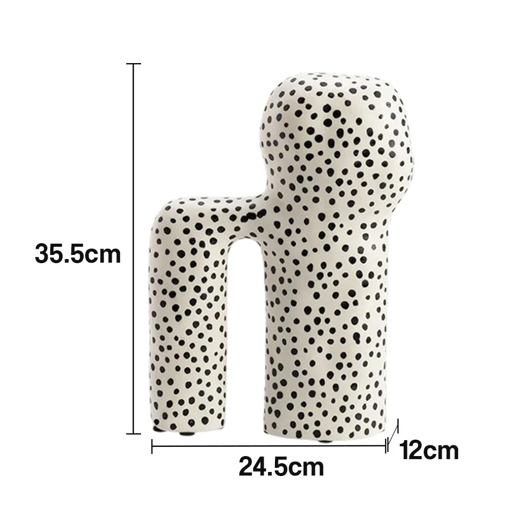 LIVARA Ceramic Decorative Ornament Light Art Sculpture Modern Artistic Display Matte Ceramic Handcrafted Stone-Texture Design - White - Image 5