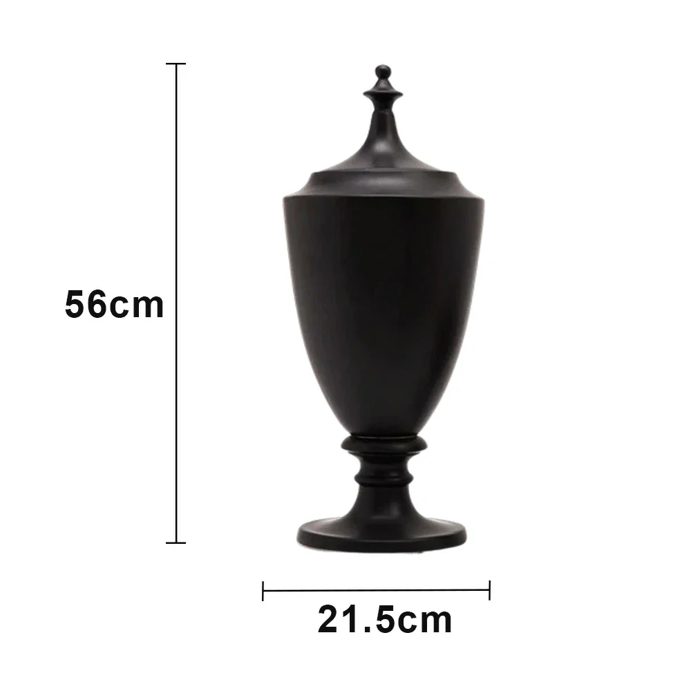 LIVARA Ceramic Decorative Ornament Felici Decorative Jar Artistic Display Matte Ceramic Handcrafted Stone-Texture Design - Black - Image 5