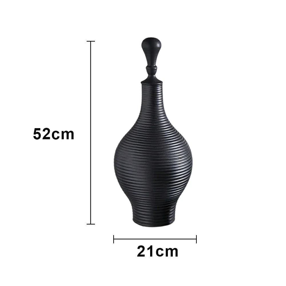 LIVARA Ceramic Decorative Ornament Large Tuzosen Cocoon Jar Form Artistic Display Matte Ceramic Handcrafted Stone-Texture Design - Image 5