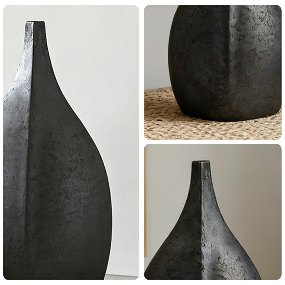 LIVARA Ceramic Decorative Ornament Small-Neck Bottle Artistic Display Matte Ceramic Handcrafted Stone-Texture Design - Image 3