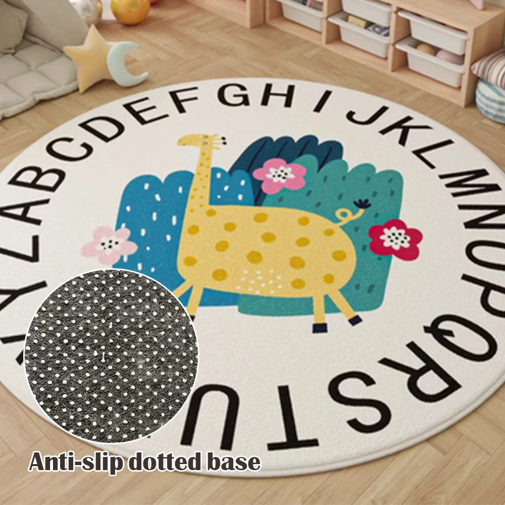 LIVARA Kids Plush Play Mat Non Slip High Density Soft Surface Durable Cozy and Floor Protective Alphabet Giraffe Theme - Image 3