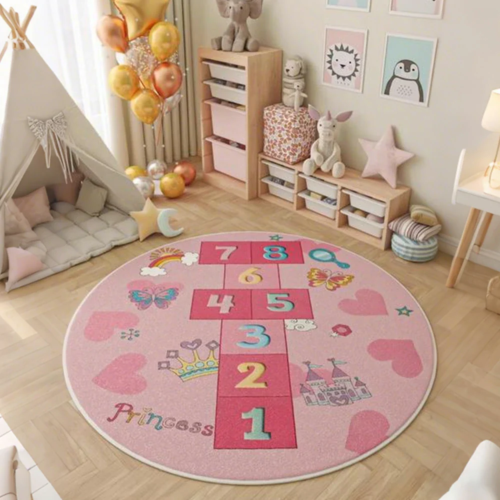 LIVARA Kids Plush Play Mat Non Slip High Density Soft Surface Durable Cozy and Floor Protective Pink House Theme - Image 2