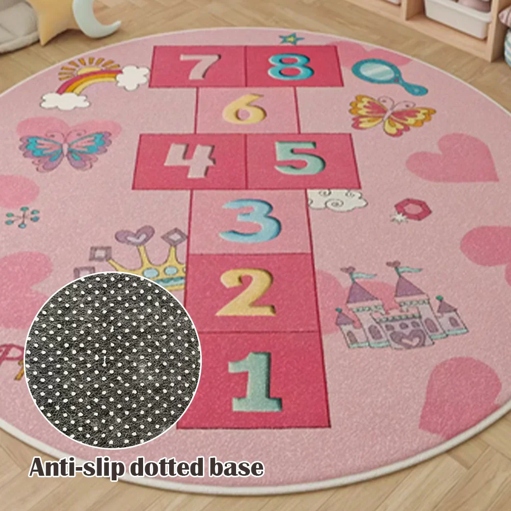 LIVARA Kids Plush Play Mat Non Slip High Density Soft Surface Durable Cozy and Floor Protective Pink House Theme - Image 3