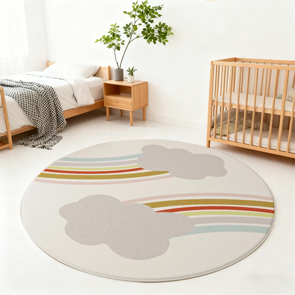 LIVARA Kids Plush Play Mat Non Slip High Density Soft Surface Durable Cozy and Floor Protective Cute Rainbow Theme - Image 4