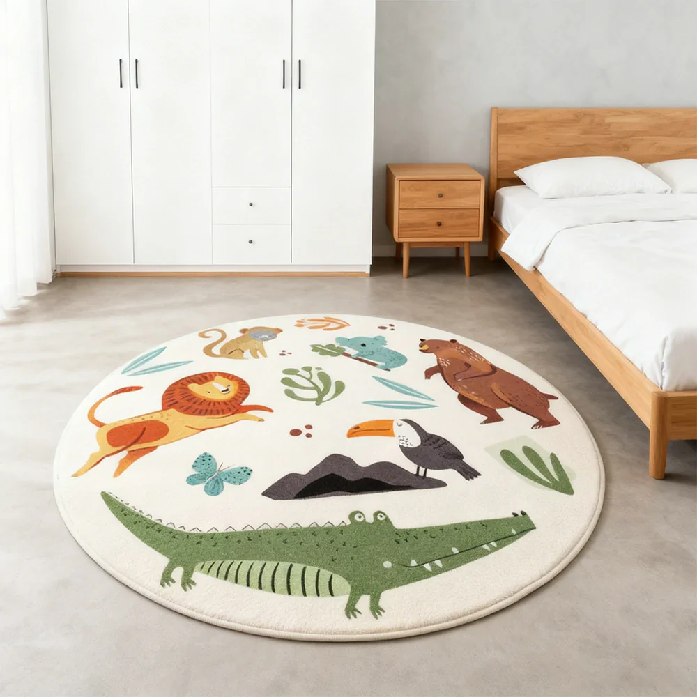 LIVARA Kids Plush Play Mat Non Slip High Density Soft Surface Durable Cozy and Floor Protective Zoo Theme - Image 4