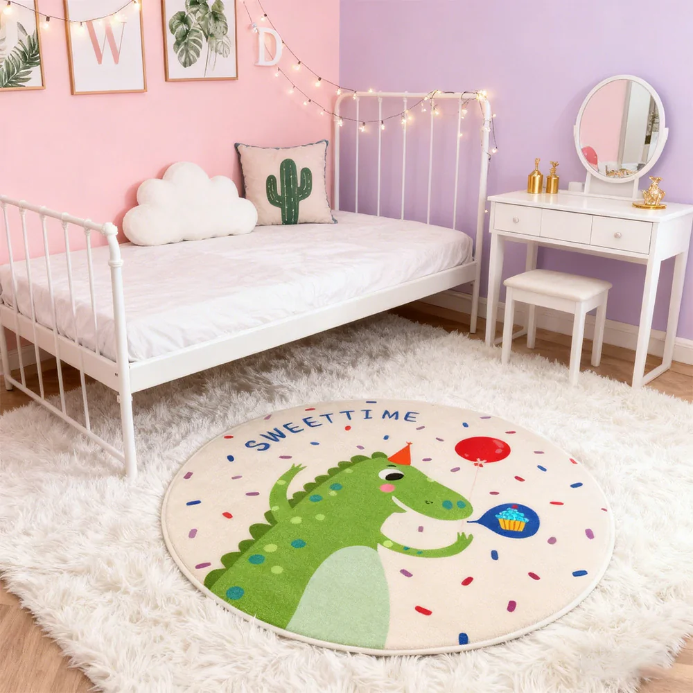 LIVARA Kids Plush Play Mat Non Slip High Density Soft Surface Durable Cozy and Floor Protective Little Dinosaur Theme - Image 4