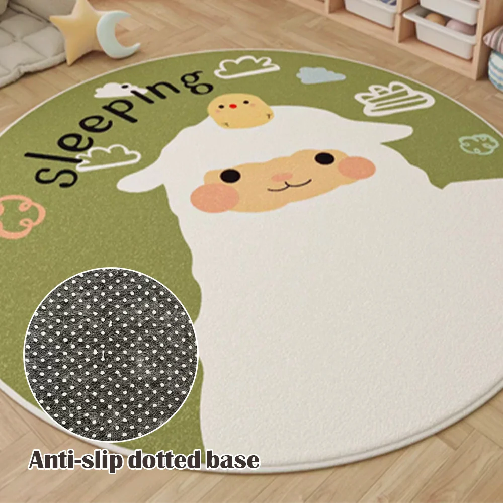 LIVARA Kids Plush Play Mat Non Slip High Density Soft Surface Durable Cozy and Floor Protective Little Green Sheep Theme - Image 3