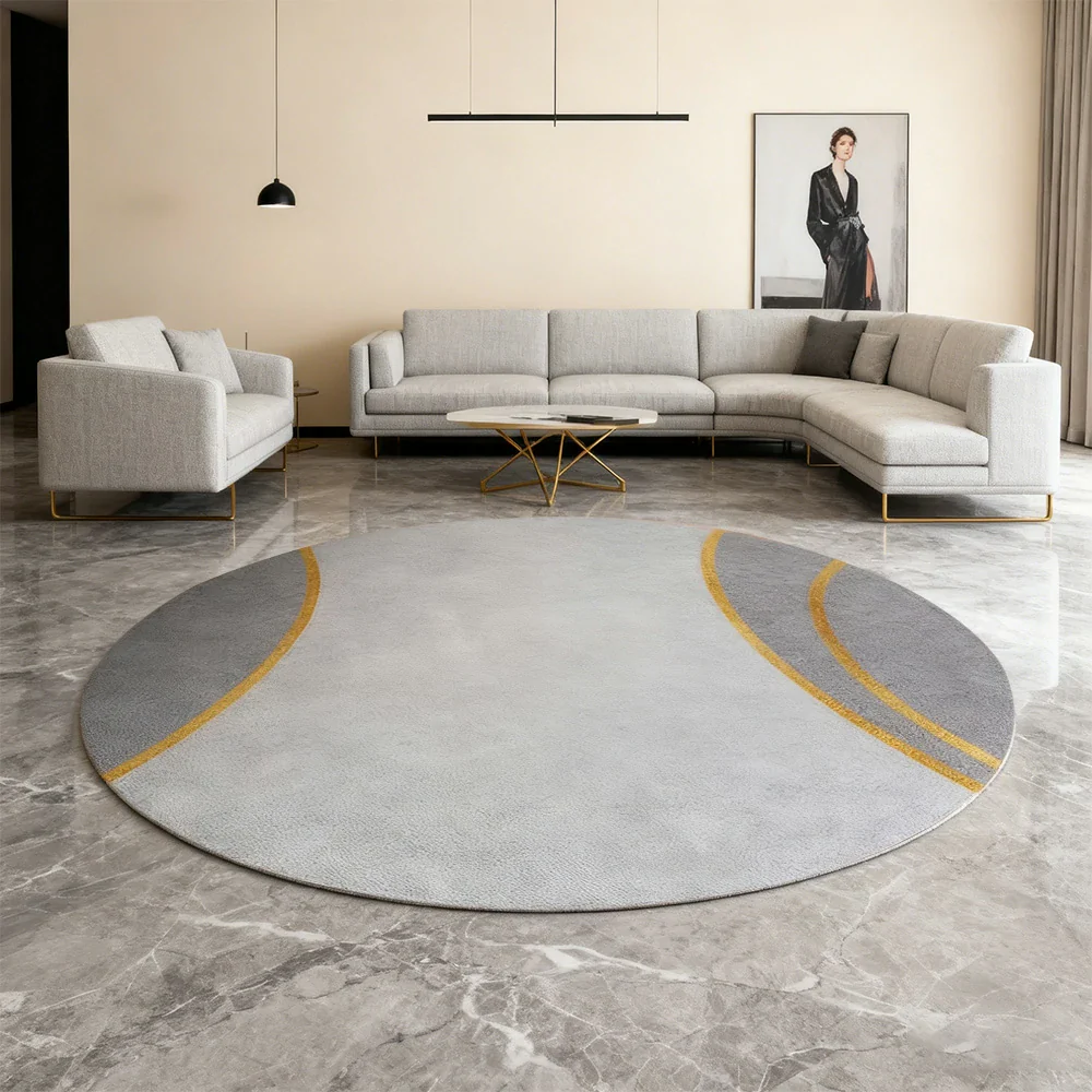 LIVARA High-Density Short Pile Rug Diameter 200cm Soft Comfort Woven Fabric Minimal Shedding Easy Clean - Image 4