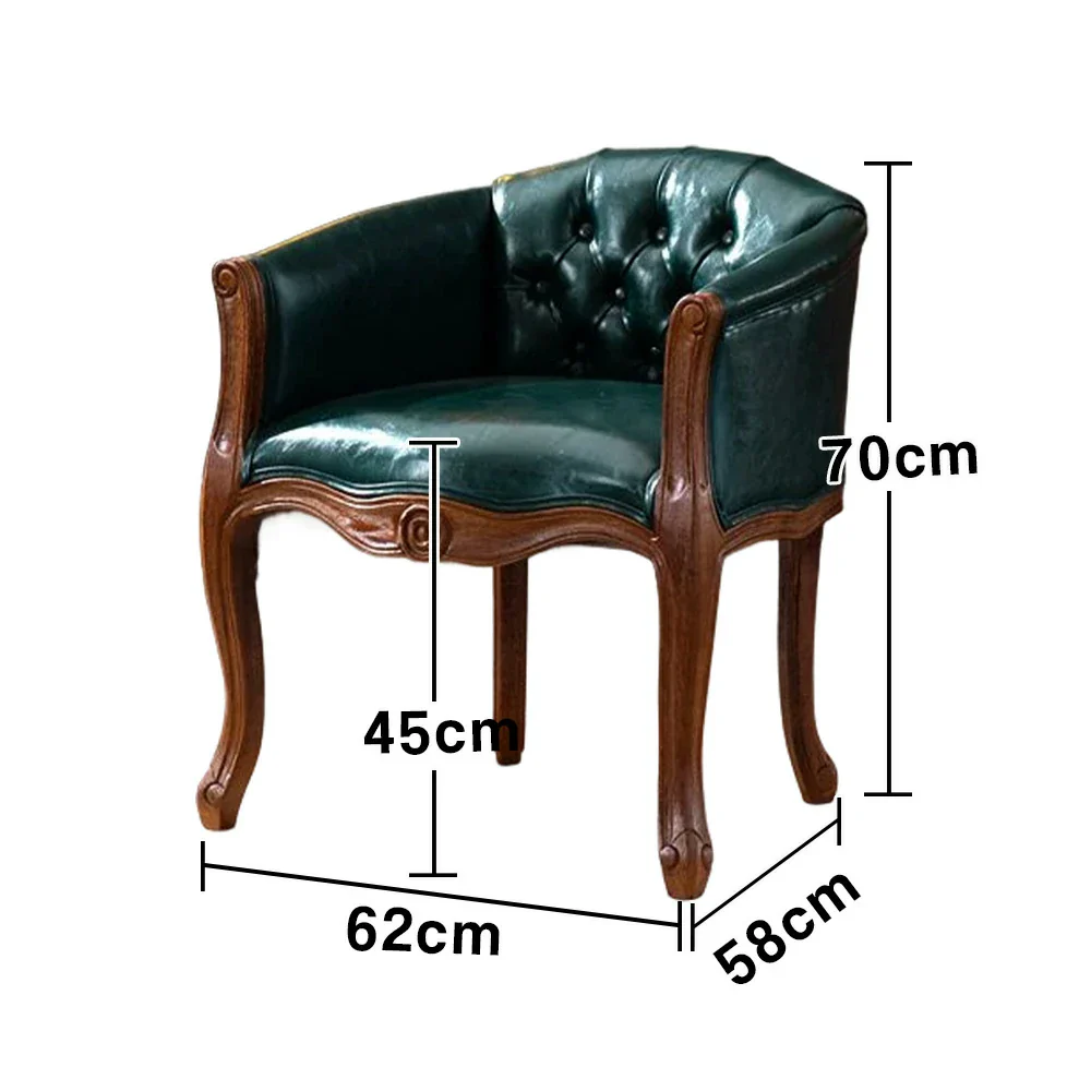 LIVARA Color Patchwork Vintage Accent Armchair - Colorful Patchwork Fabric Upholstery, Solid Wood Frame, Tufted Backrest, Elegant Living Room Single Sofa Chair - Green - Image 5
