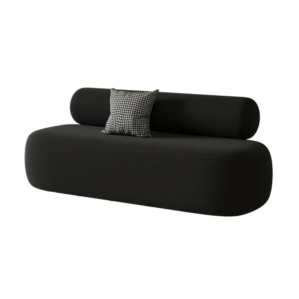 LIVARA 90/120/180cm Sofa Velvet Upholstered, Ergonomic Curved Design, High-Density Sponge, Soft Touch, Durable Comfort - Black - Image 11