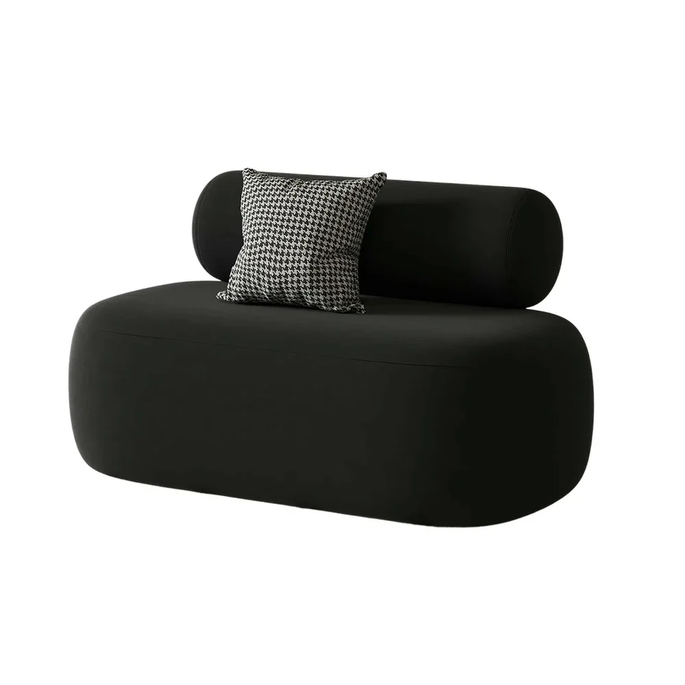 LIVARA 90/120/180cm Sofa Velvet Upholstered, Ergonomic Curved Design, High-Density Sponge, Soft Touch, Durable Comfort - Black - Image 6