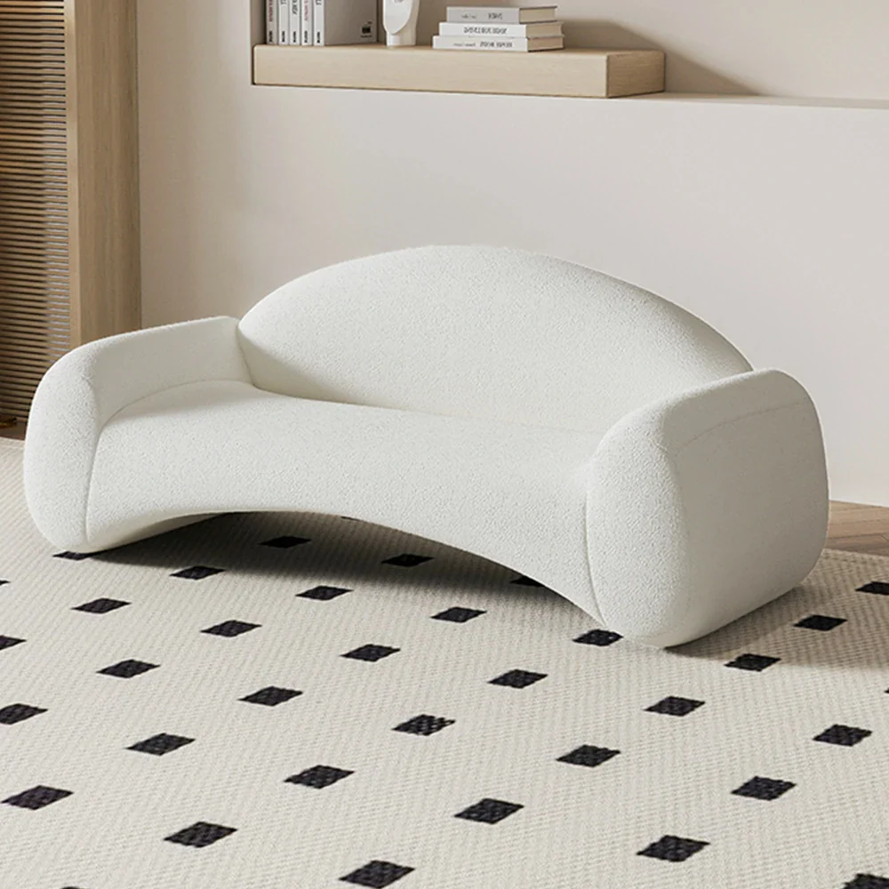 LIVARA 220cm Sofa Matte Velvet Upholstered, Waterproof, Easy-to-Clean, Ergonomic Curved Design, High-Density Sponge - White - Image 2