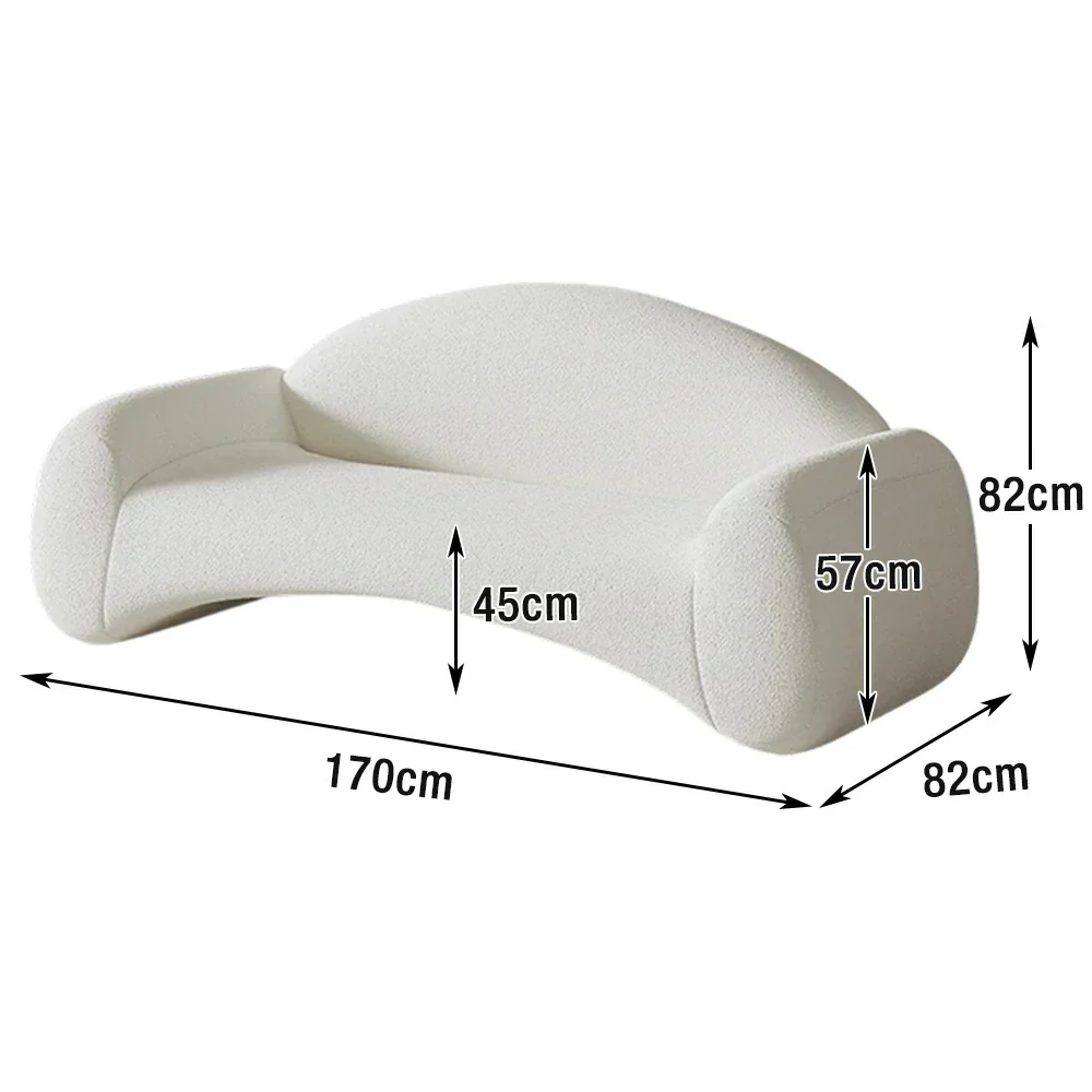 LIVARA 220cm Sofa Matte Velvet Upholstered, Waterproof, Easy-to-Clean, Ergonomic Curved Design, High-Density Sponge - White - Image 5