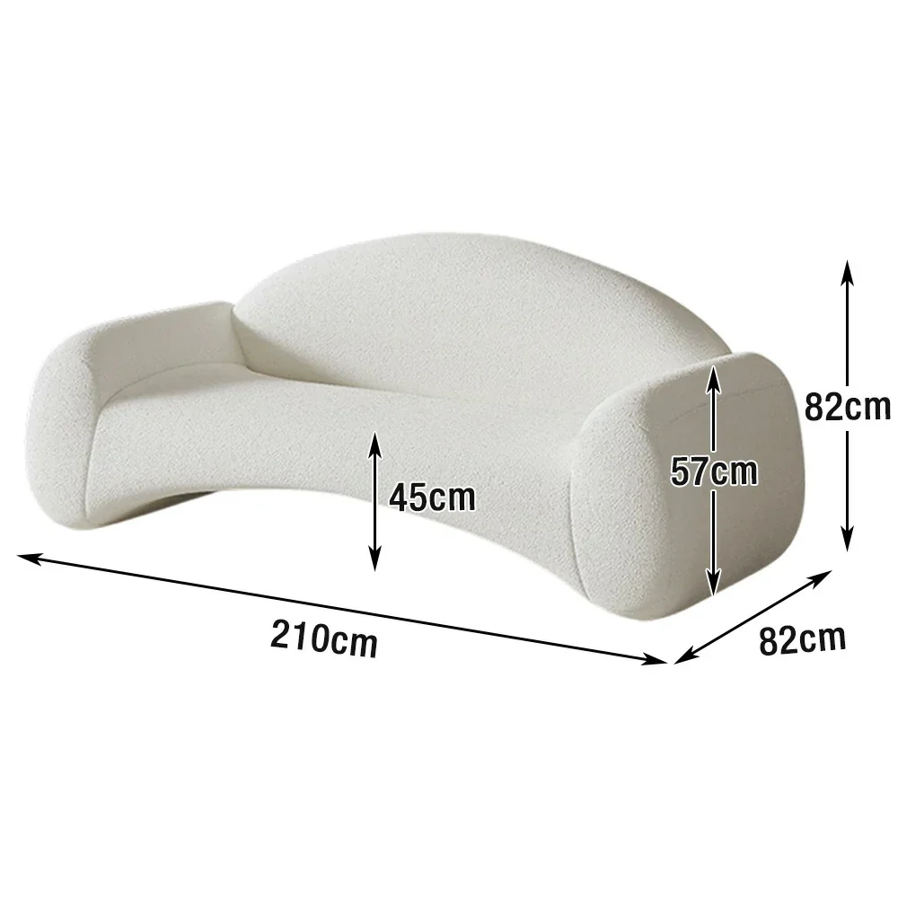 LIVARA 220cm Sofa Matte Velvet Upholstered, Waterproof, Easy-to-Clean, Ergonomic Curved Design, High-Density Sponge - White - Image 6