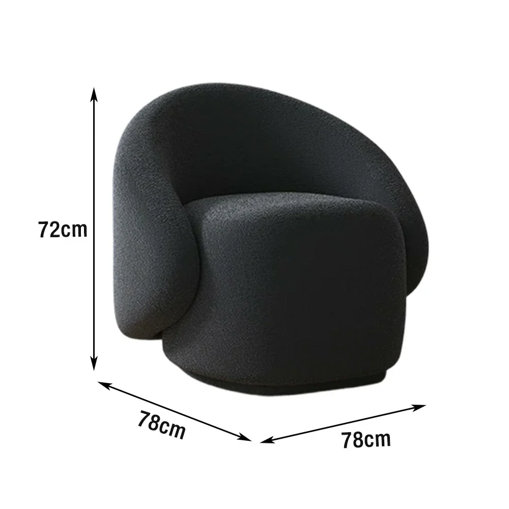 LIVARA Single Sofa Chair, Sherpa Fleece Upholstery, High-Density Sponge, Solid Wood Frame, Arc Springs & Straps, Soft & Durable Comfort - Black - Image 5