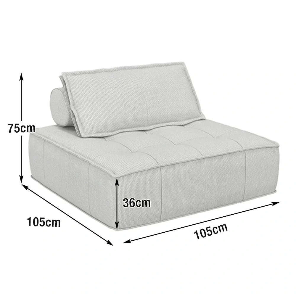 LIVARA Single Sofa Chair, Cotton-Linen Upholstery, High-Density Sponge with Latex Layer, Independent Spring Seat, Supportive & Comfortable Design - White - Image 5