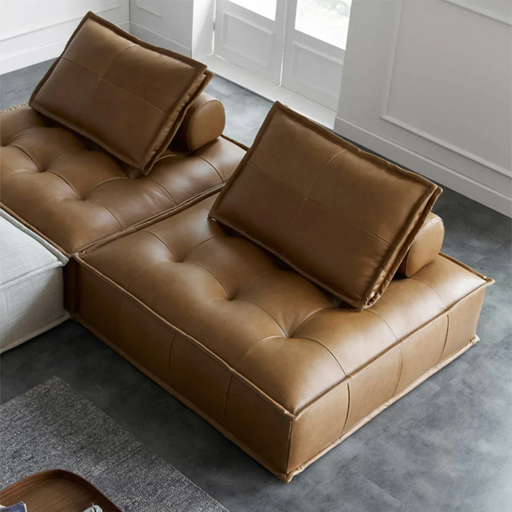 LIVARA Single Sofa Chair, PU Leather Upholstery, High-Density Sponge with Latex Layer, Independent Spring Seat, Supportive & Comfortable Design - Brown - Image 4
